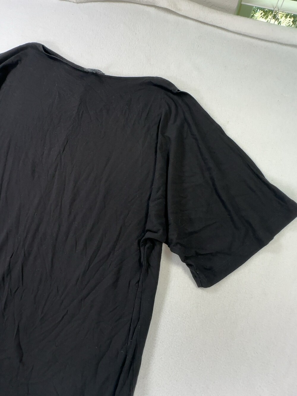 Eileen Fisher Short Sleeve Tunic Top Black Women's Size XL - Picture 2 of 9